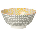 Danica Bowls Grey Dot /Yellow  6"
