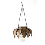 Antiqued Metal Hanging Indoor/Outdoor Flower Light