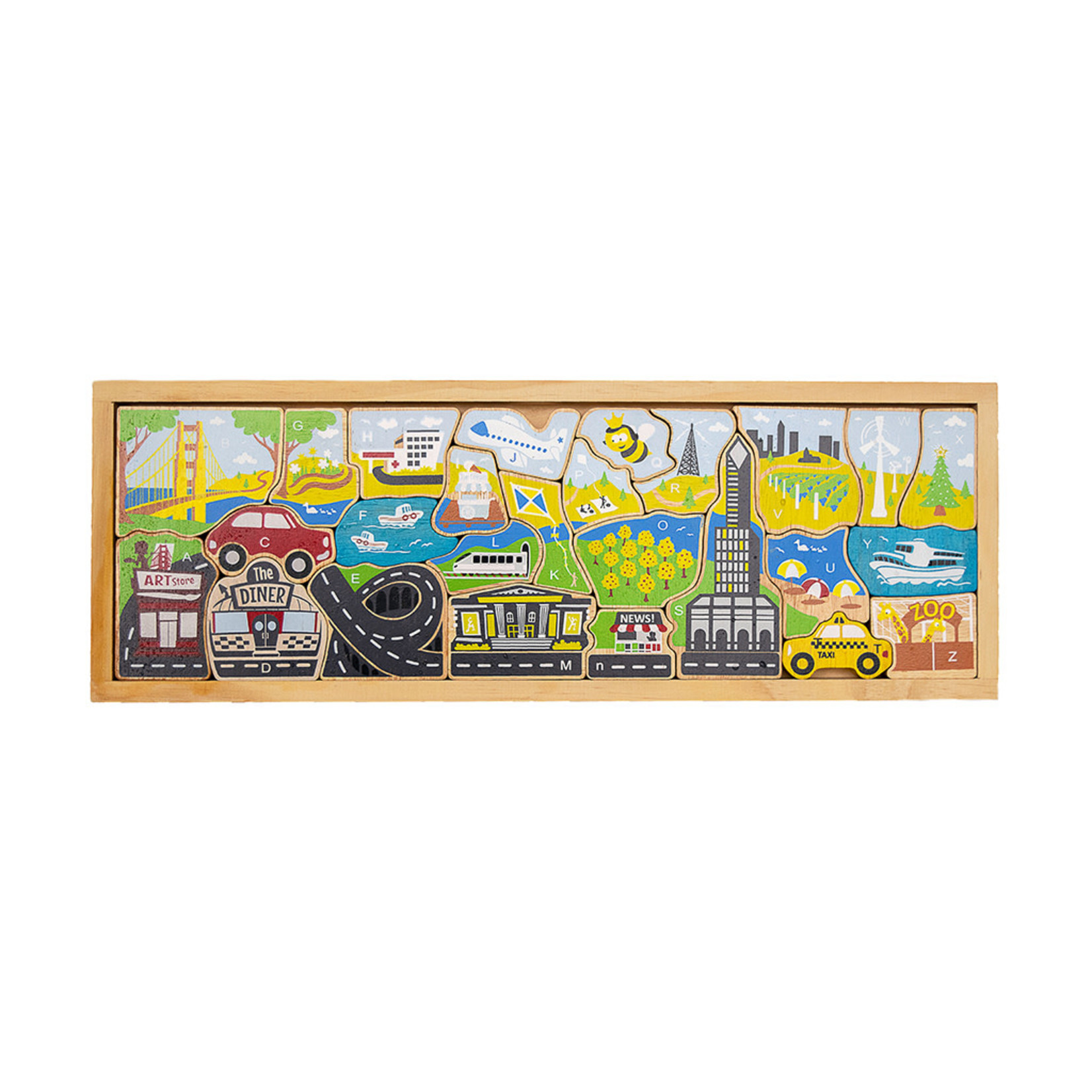 BeginAgain Toys City A to Z Puzzle