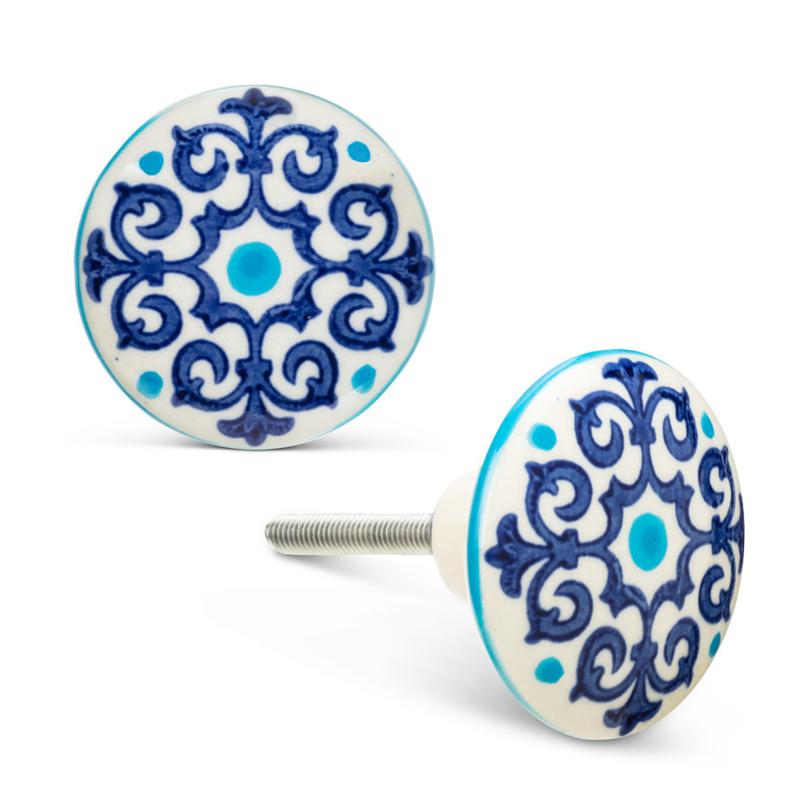 Abbott Blue Scroll Knob