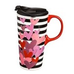 Ceramic Travel Cup w/box, 17 OZ., Valentines