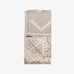 Pokoloko Turkish Towel - Reversible Geometric - Pebble Grey