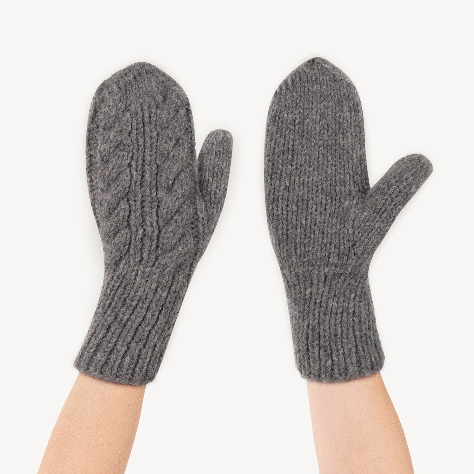 Pokoloko Hand-Knit Alpaca Mittens - Charcoal