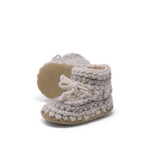 Slippers, Baby Shoe Size 3, Cream with Stripe
