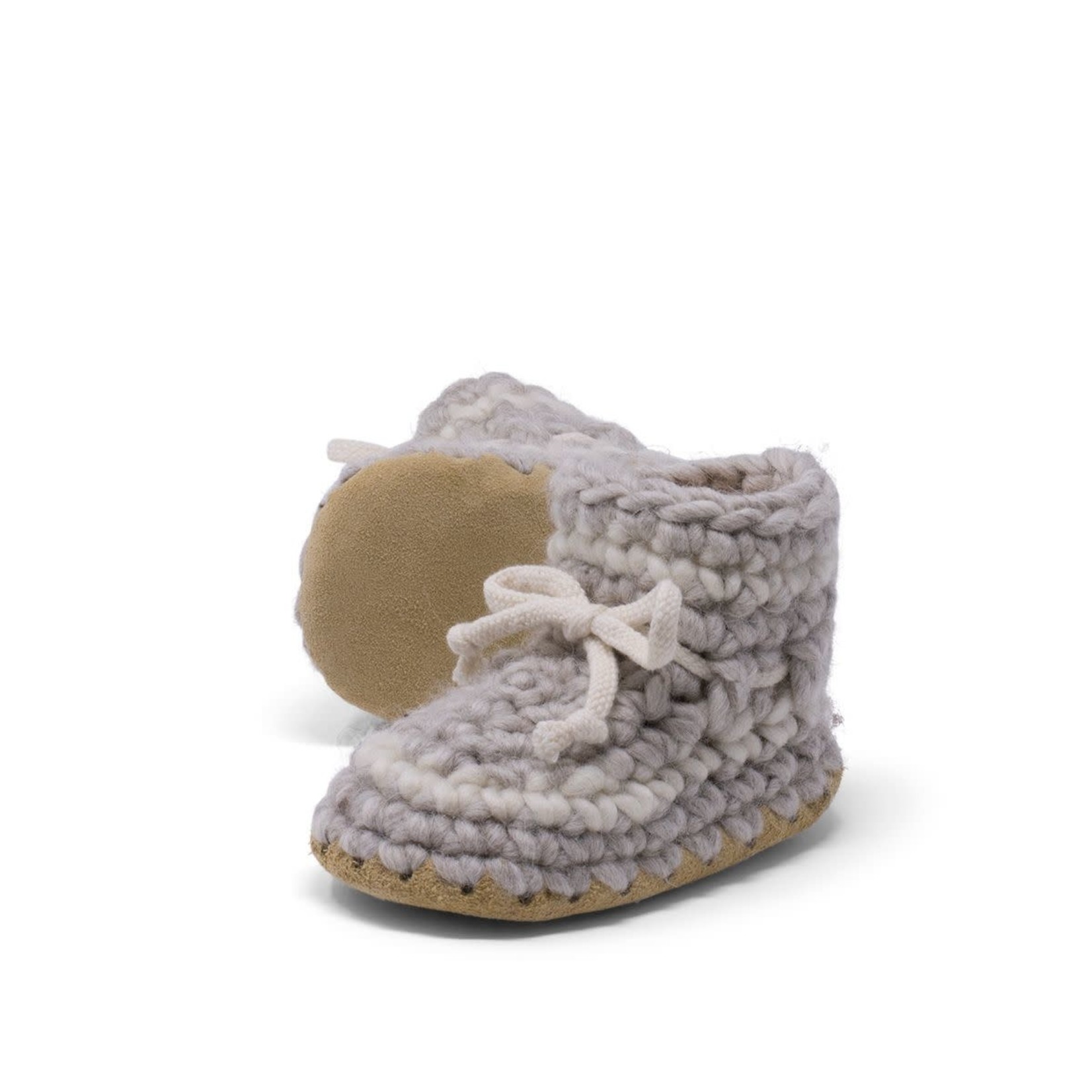 Slippers, Baby Shoe Size 5, Grey with Stripe