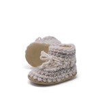 Slippers, Baby Shoe Size 7, Cream with Stripe
