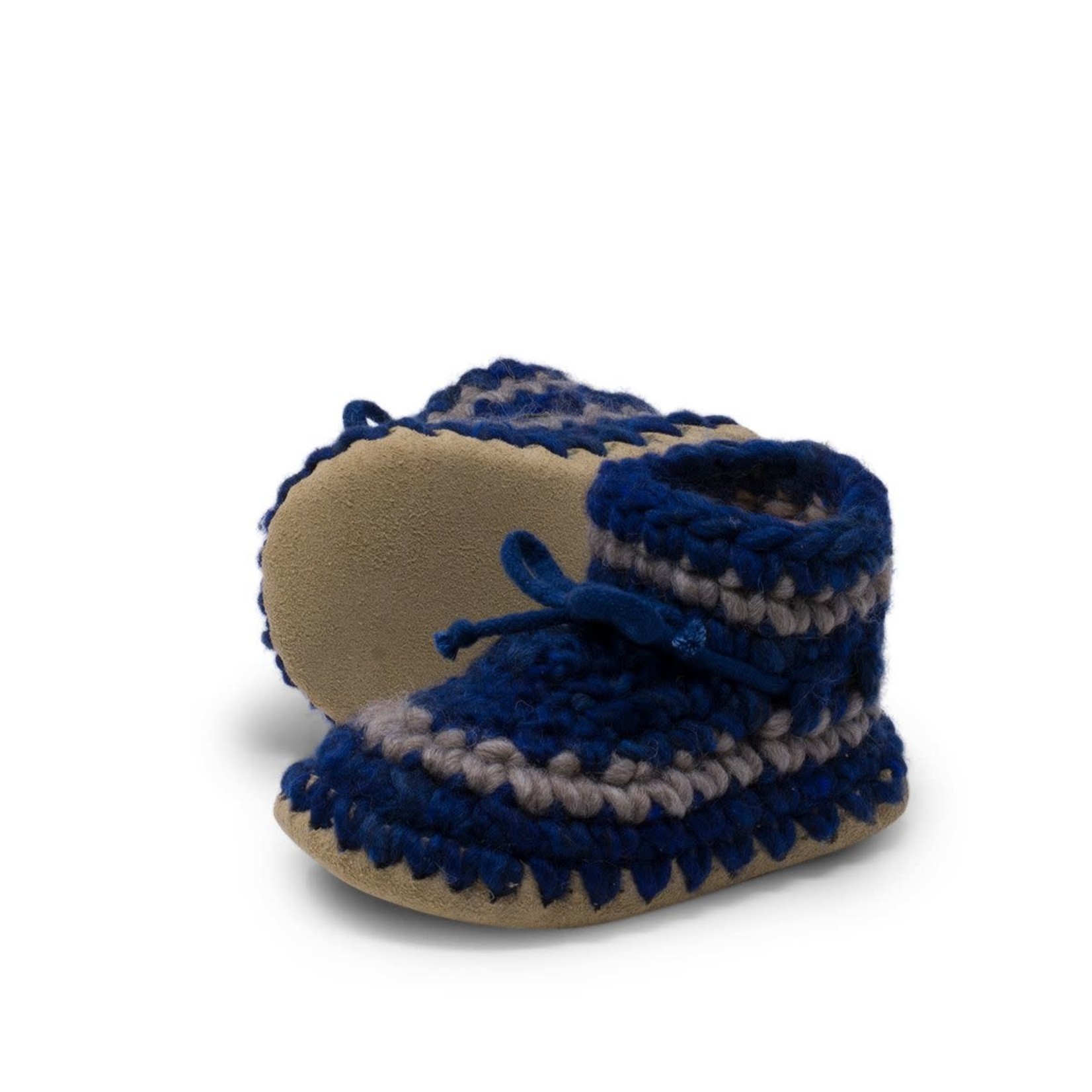 Padraig Slippers, Child Shoe Size 9, Denim with Stripe