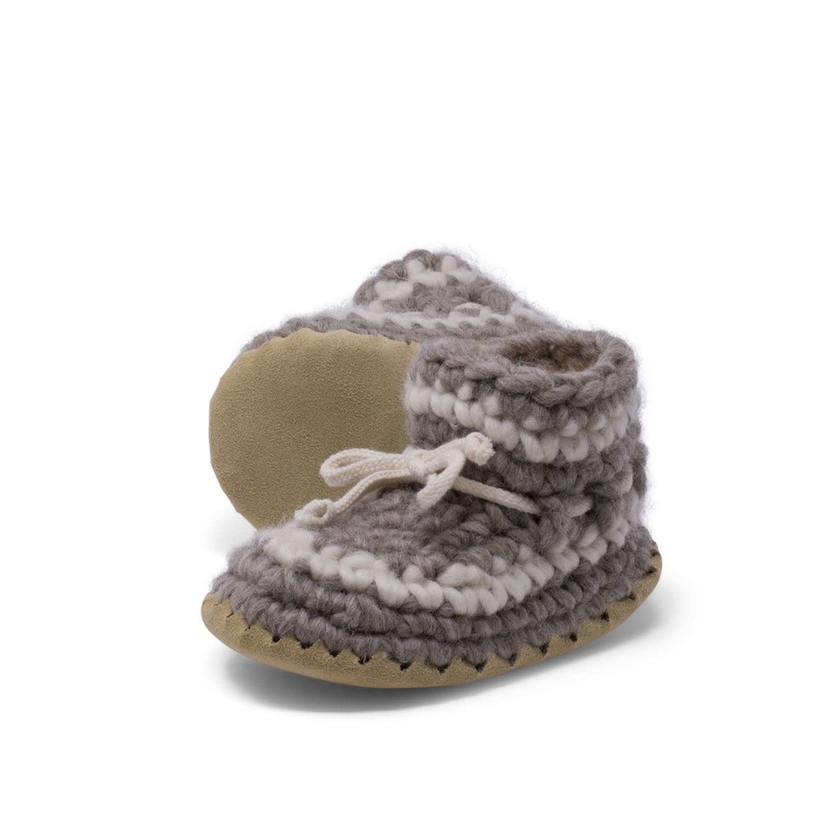 Slippers, Child Shoe Size 9, Grey with stripe
