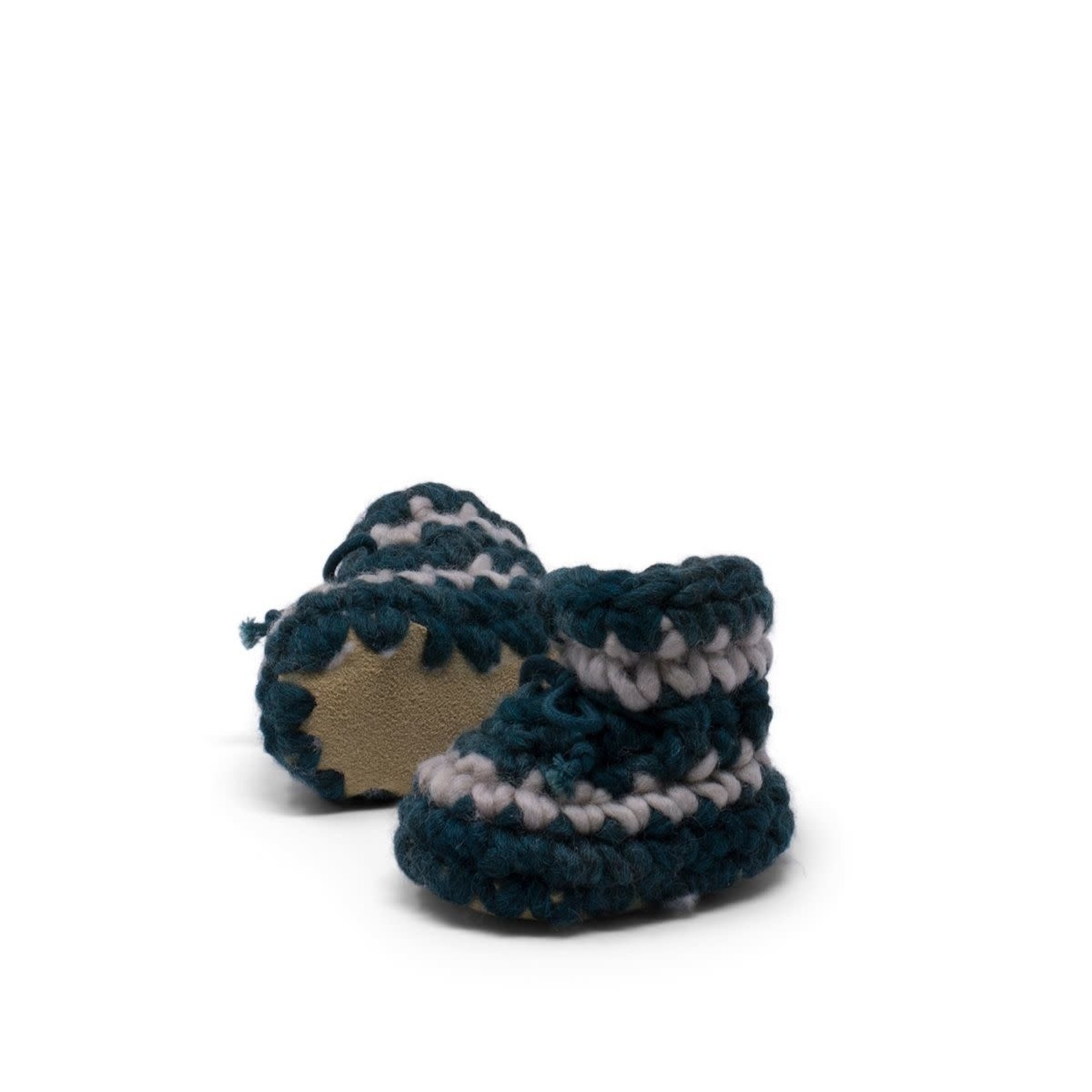 Slippers, Size Newborn, Forest with Stripe