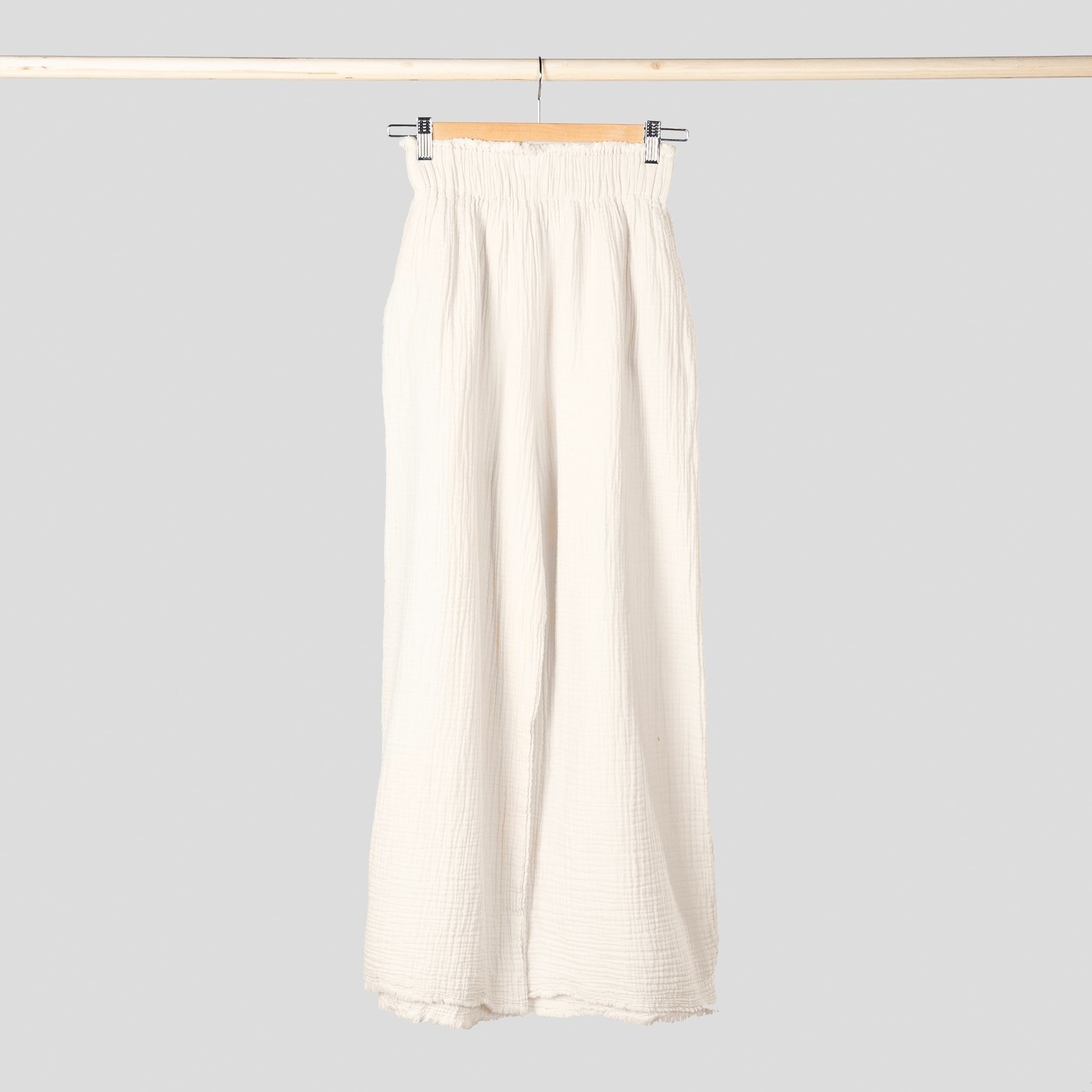 Pokoloko Crinkle Palazzo Pants - Cream