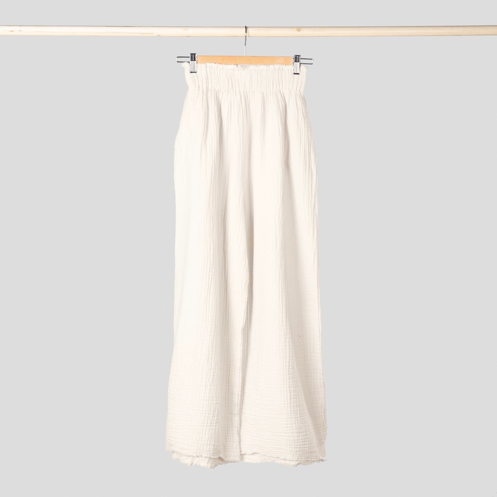 Pokoloko Crinkle Palazzo Pants - Cream