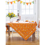 April Cornell Flower Toss Terracotta 36x36 Tablecloth