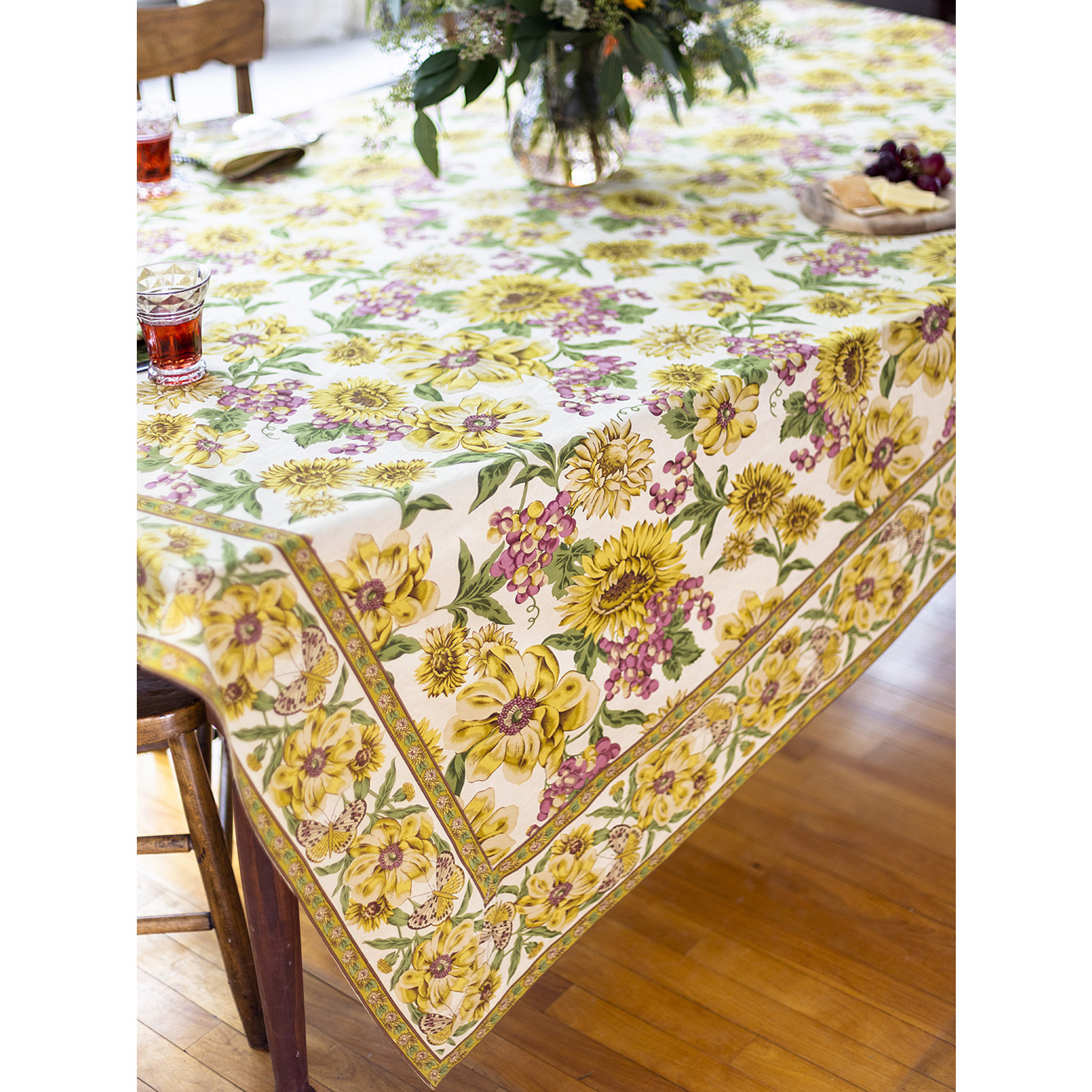 April Cornell Primavera Natural 54x54 Tablecloth