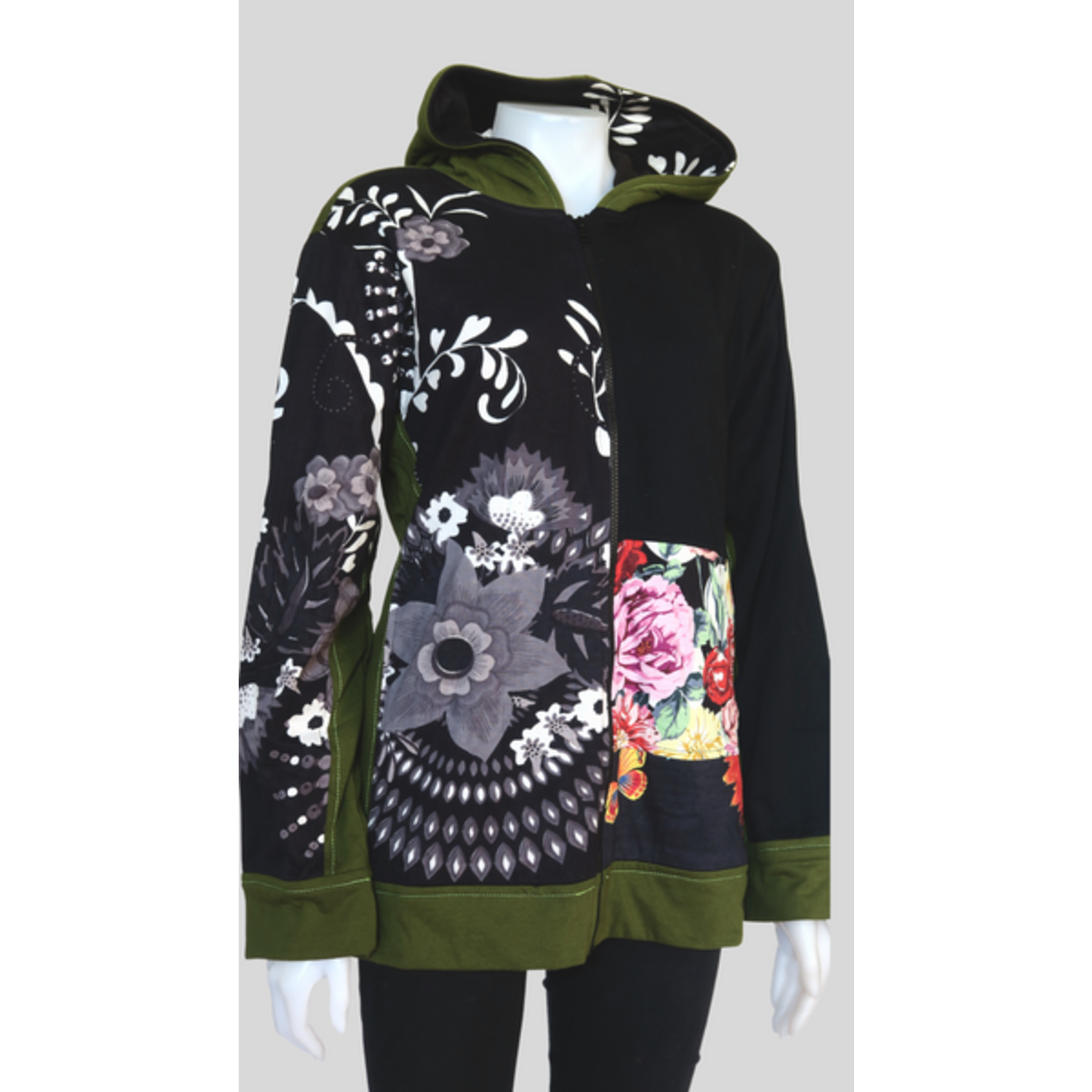 LEOPARDS AND ROSES Patch Hoody HI-J22842