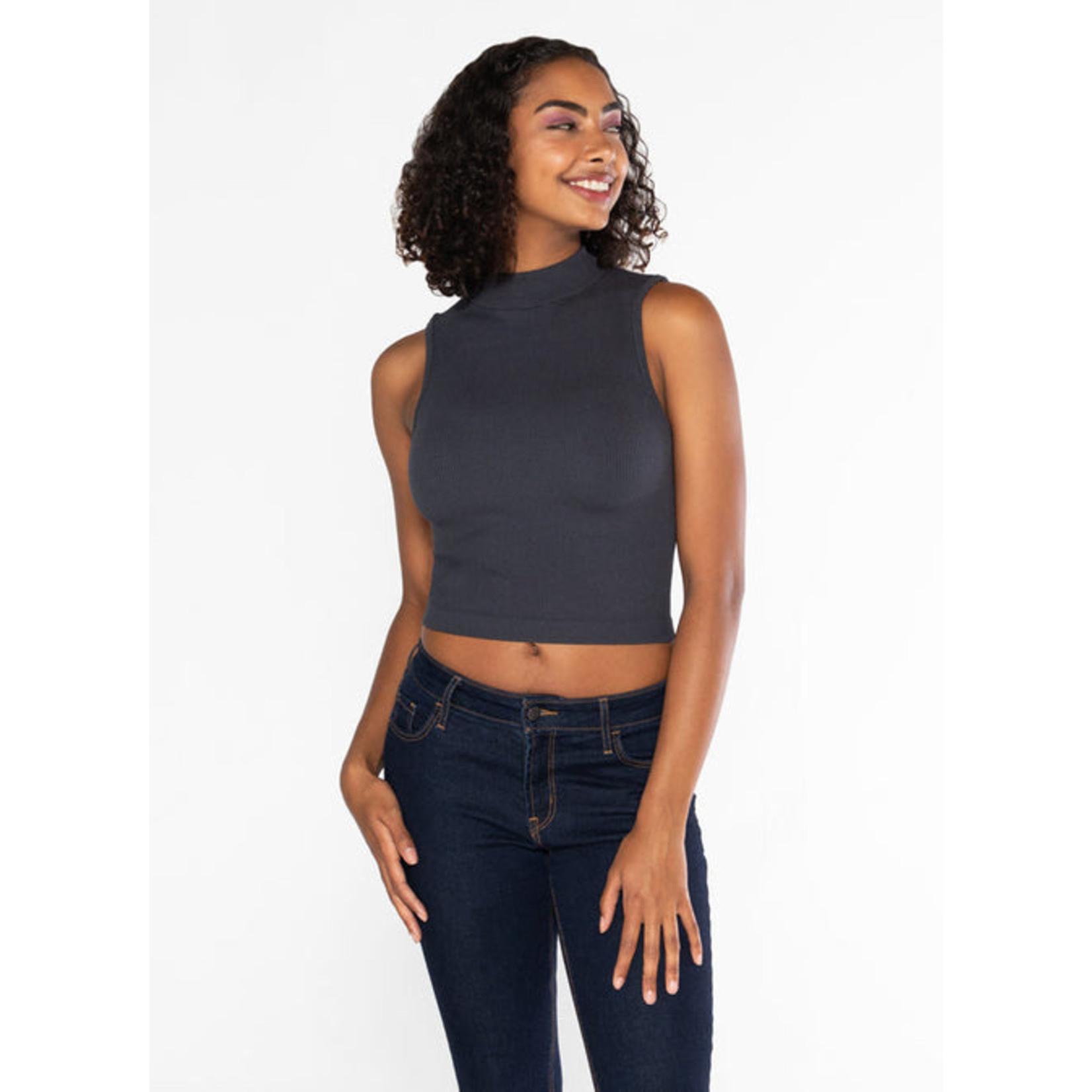 C'est Moi Bamboo rib Mock Neck