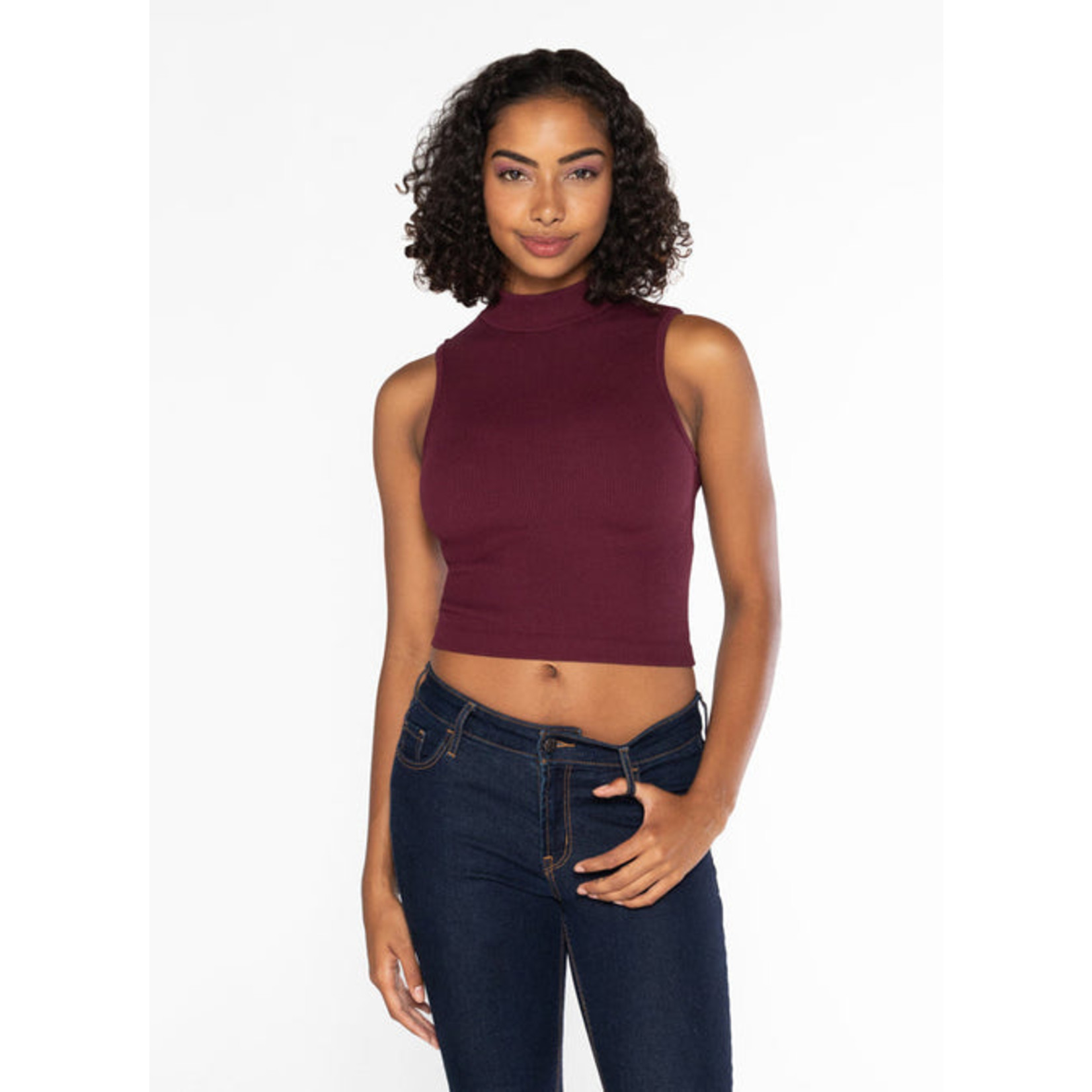 C'est Moi Bamboo rib Mock Neck