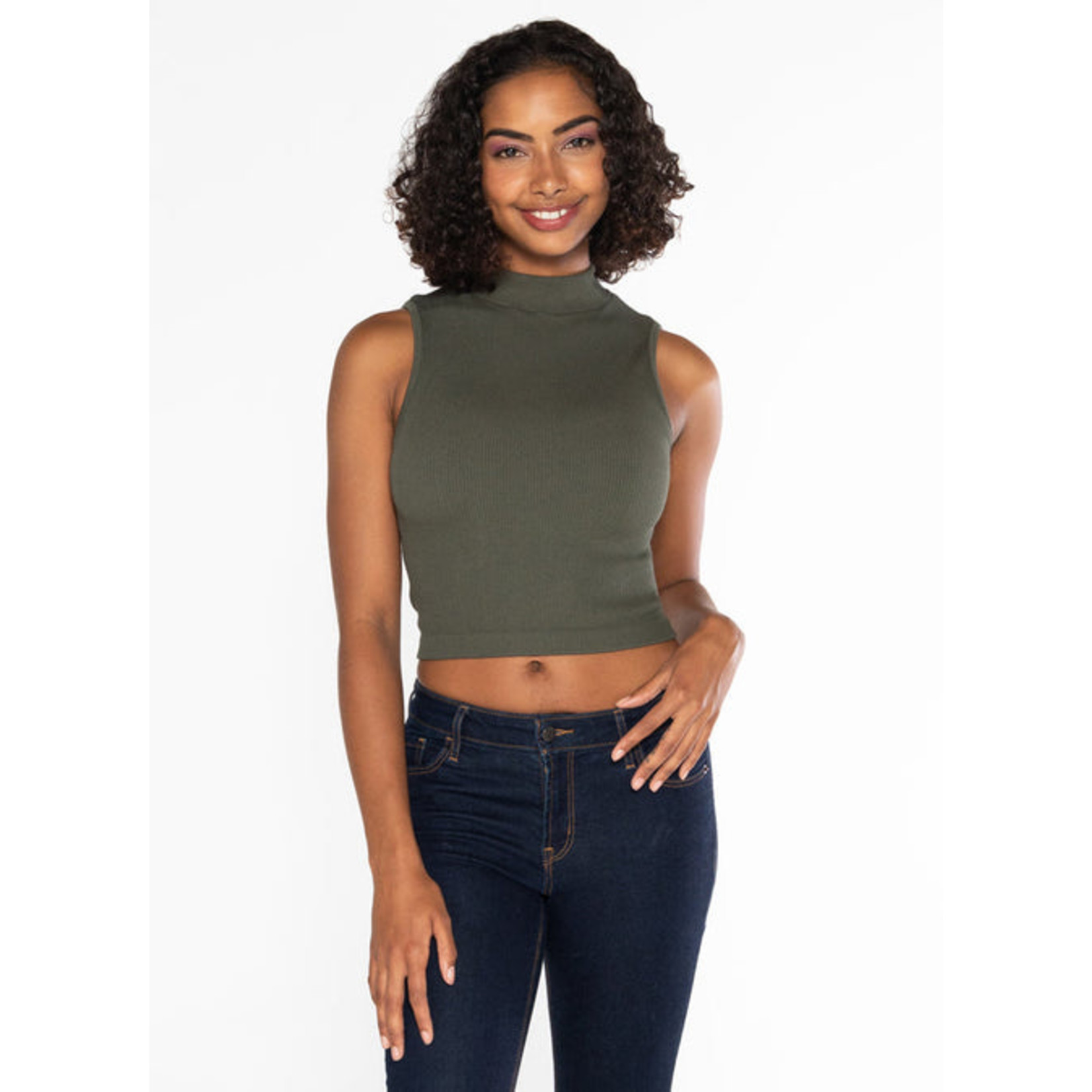 C'est Moi Bamboo rib Mock Neck