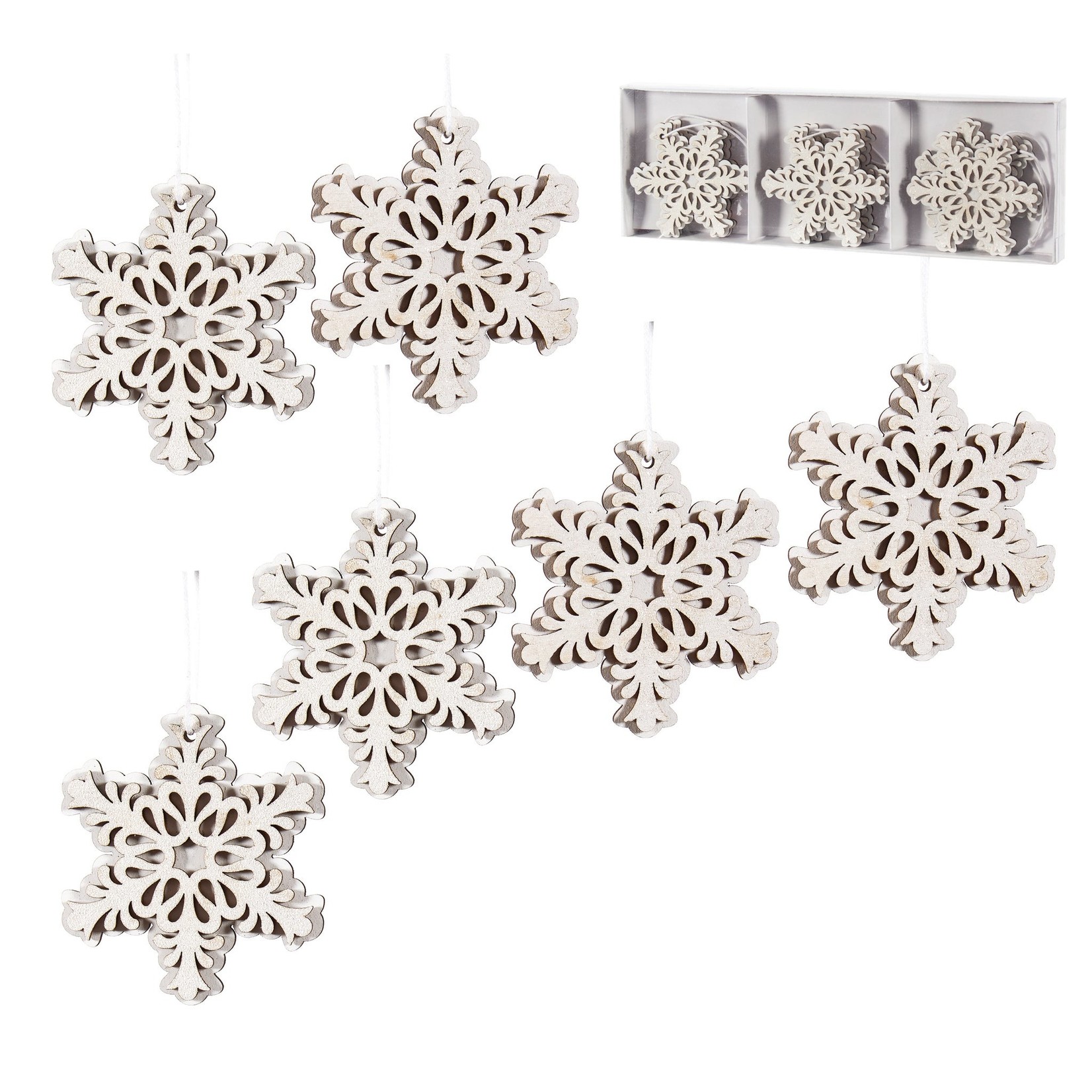 ORN-WH/WH SNWFL (SET6)(XMAS22)