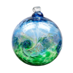 Kitras Art Glass Van Glow 6' ball Blue Green