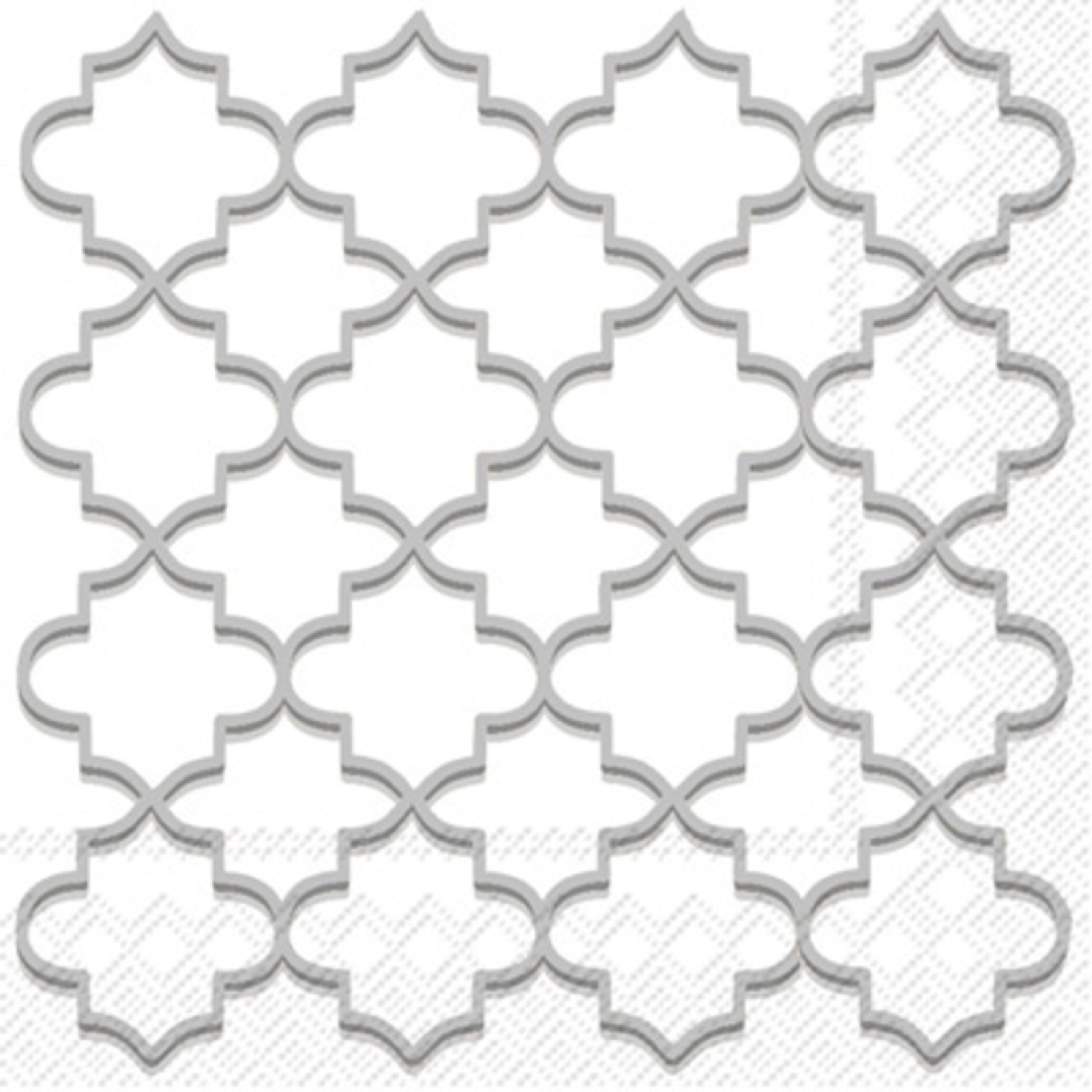 IHR Moroccan Trellis Silver Cocktail Napkin