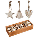 White Wood Assorted Ornaments