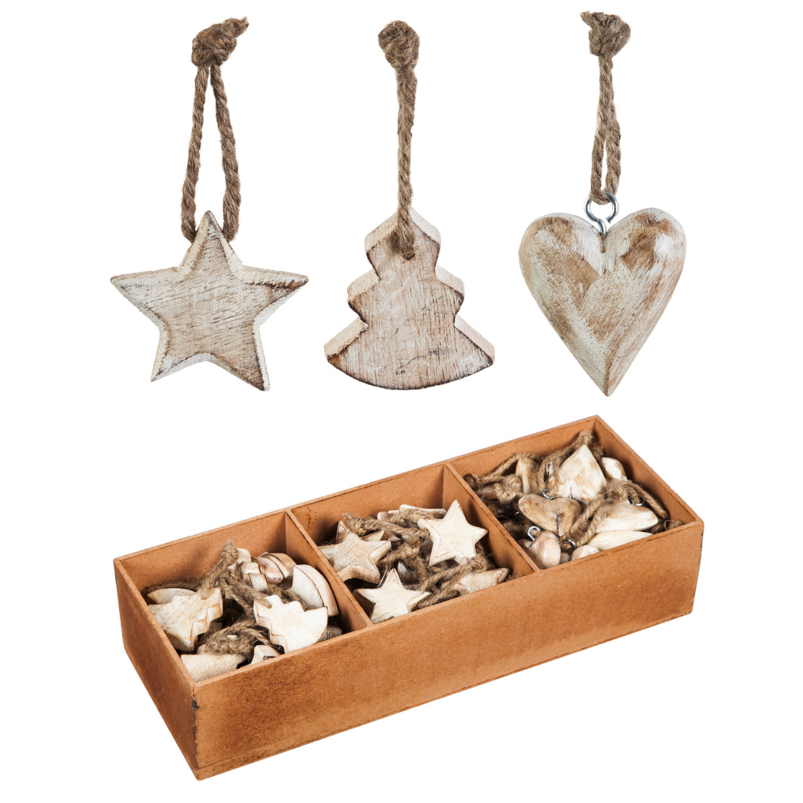 White Wood Assorted Ornaments