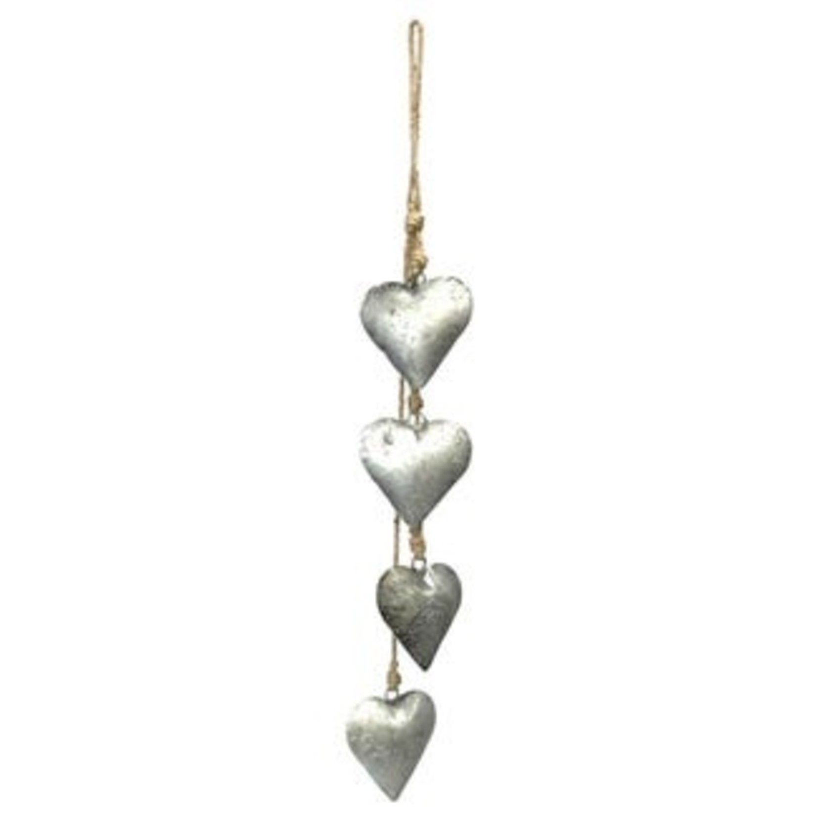 Jafsons International String of Wooden Hearts Silver18"
