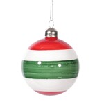 Rosemary and Thyme ORN-BALL STRIPES GLASS(XMAS23)