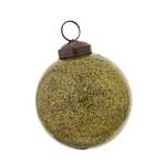 Indaba Glitter Ball Ornament S, Green