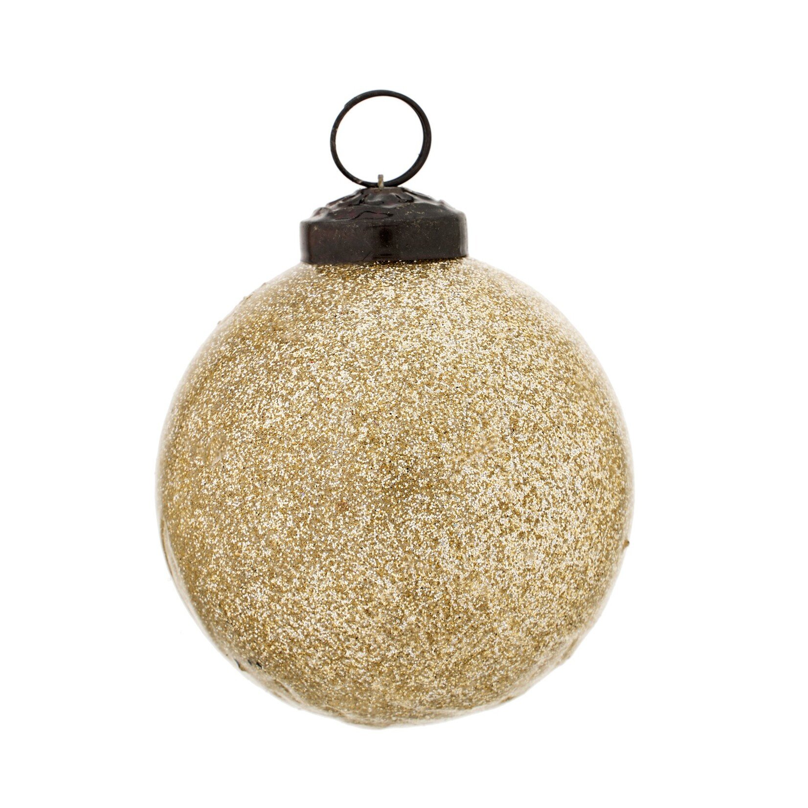 Indaba Glitter Ball Ornament S, Champagne