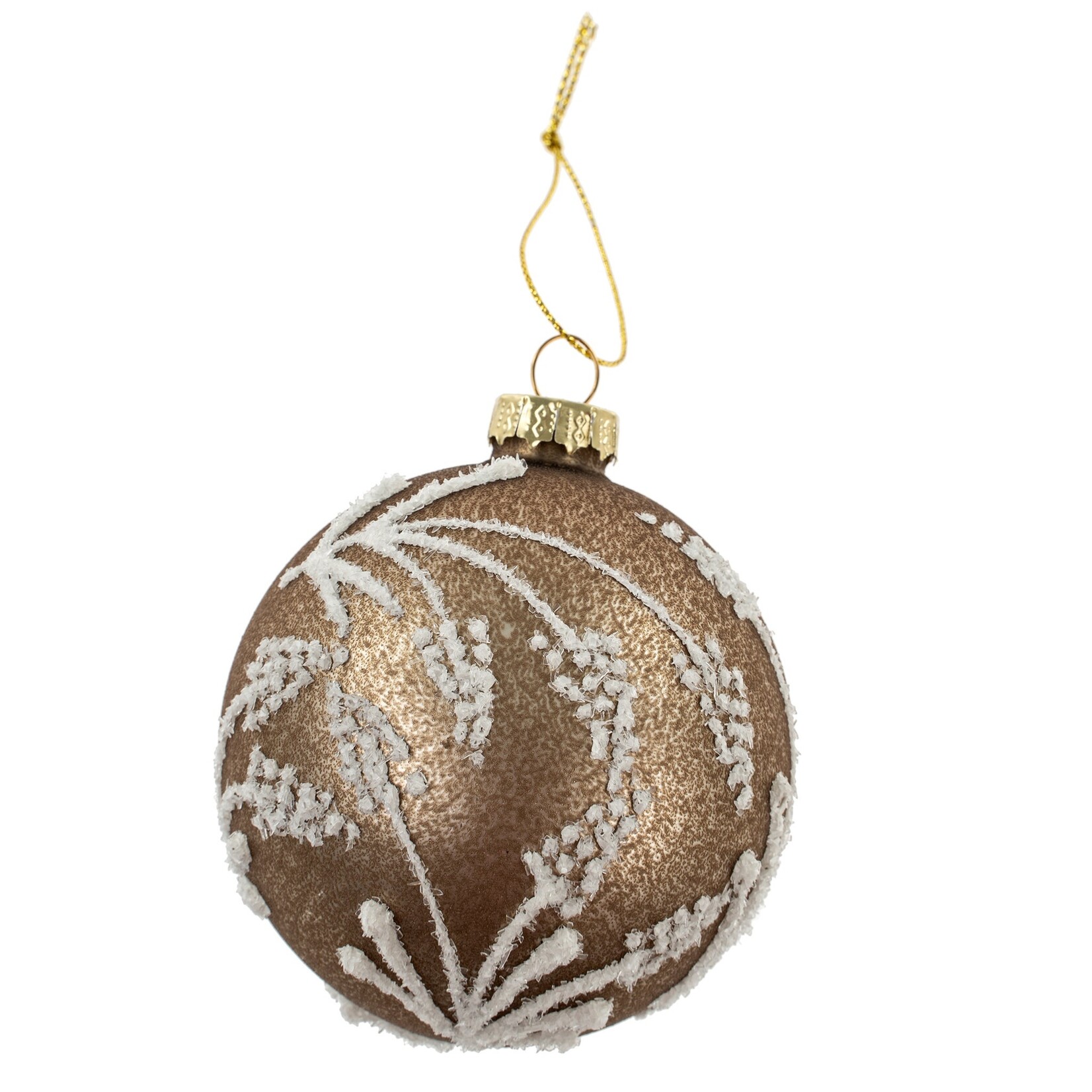 Indaba Trading Ltd. Frosted Willow Glass Ornament, Brown