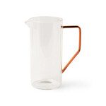 GLASS TEA PITCHER - CLEAR WITH AMBER HANDLE, 2L
