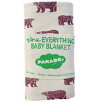 Parade Organics Organic Baby Blanket  Pale Plum Bears