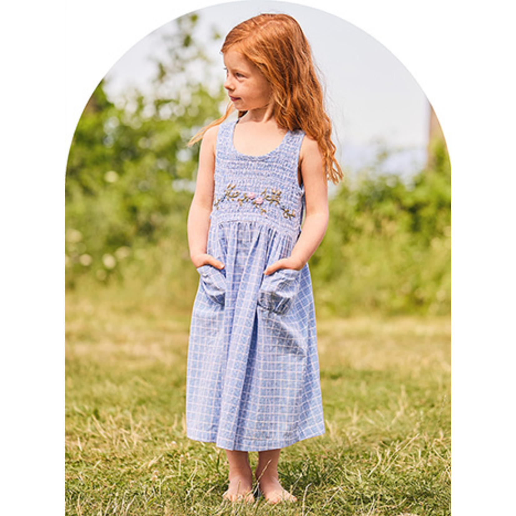 April Cornell Addy Little Girl Dress Blue 6