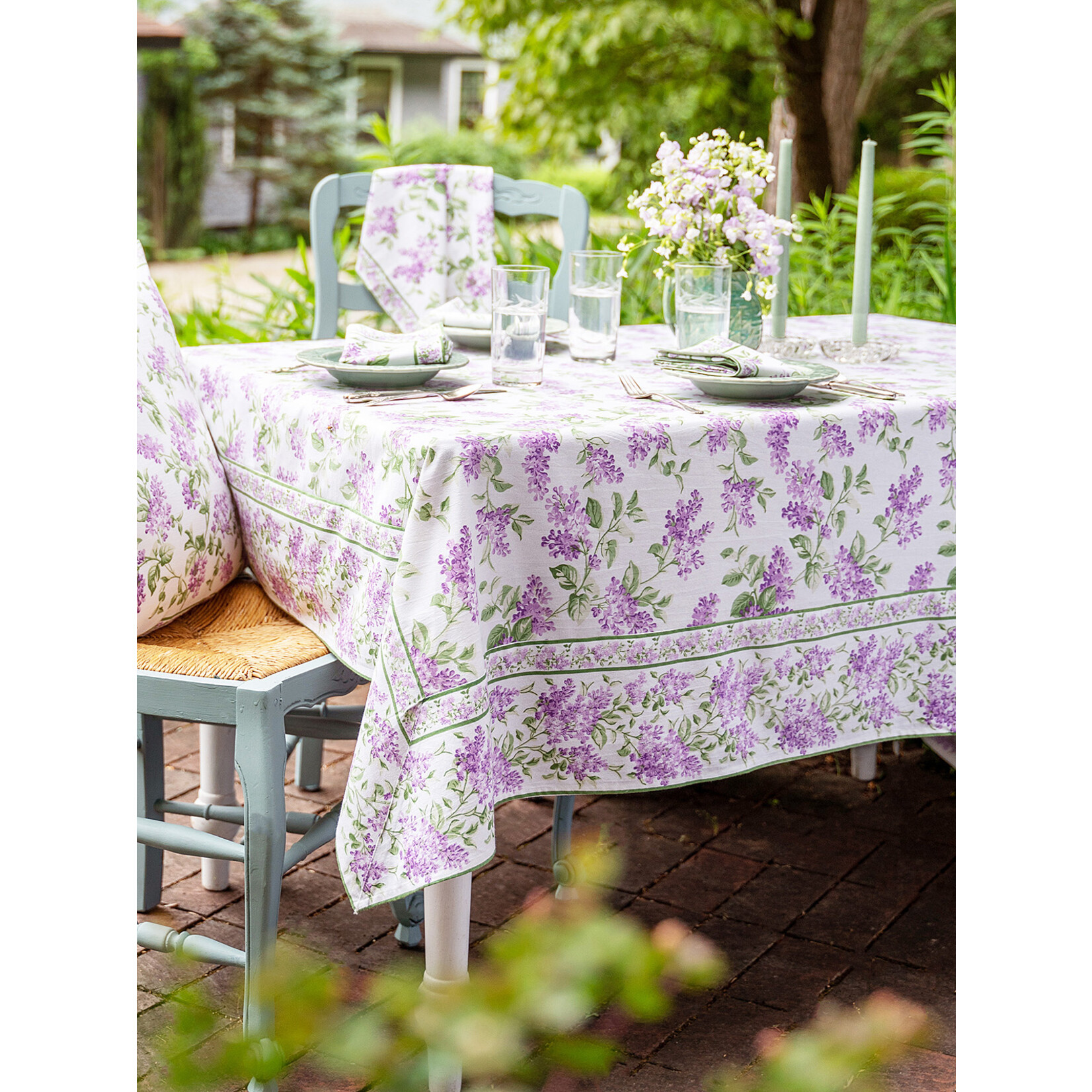April Cornell Lilac Tablecloth Ecru 60x90