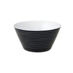 Dutch Rose Bowl Black w/Wavy Lines 14cm