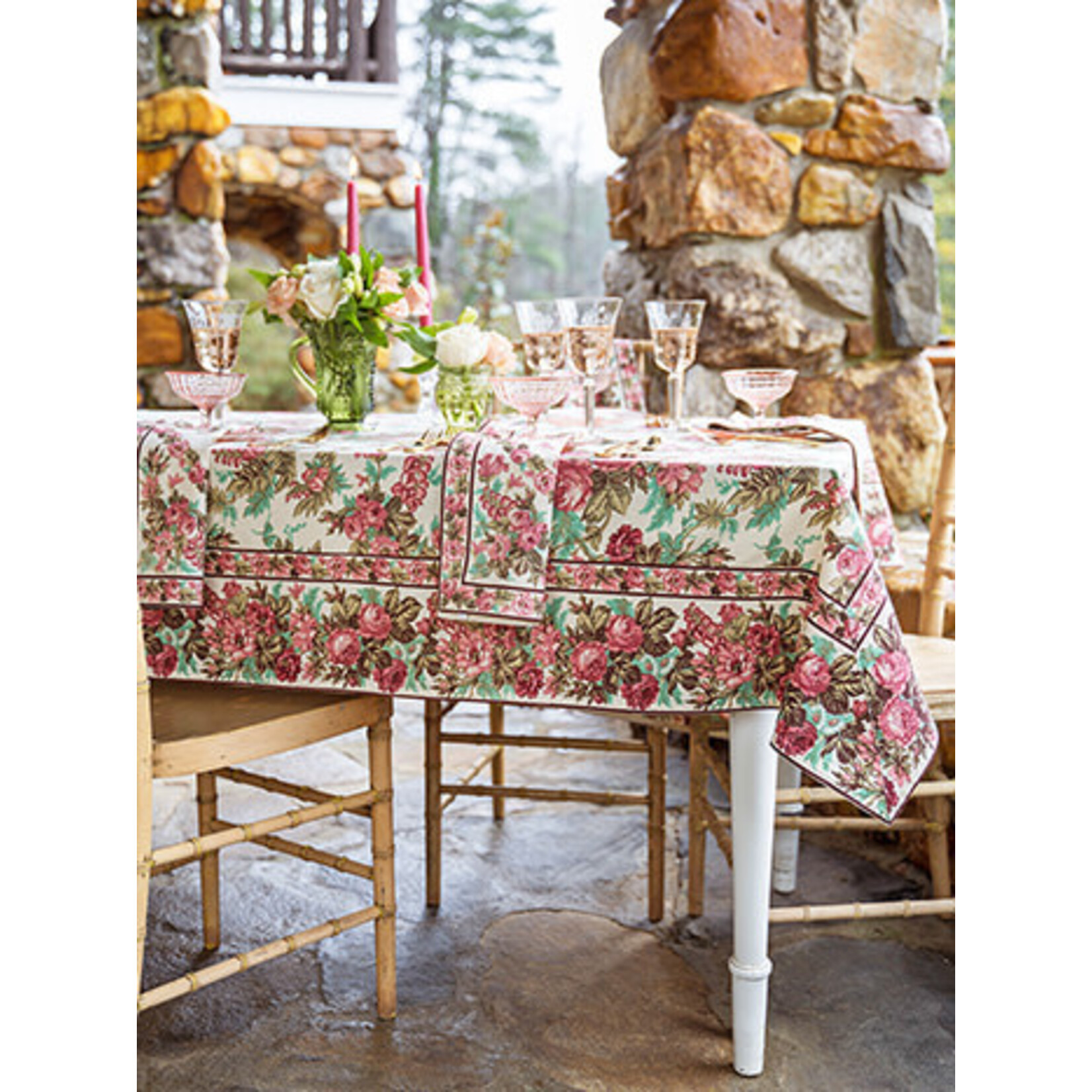 April Cornell Ma Cherie Antique Tablecloth  54x54