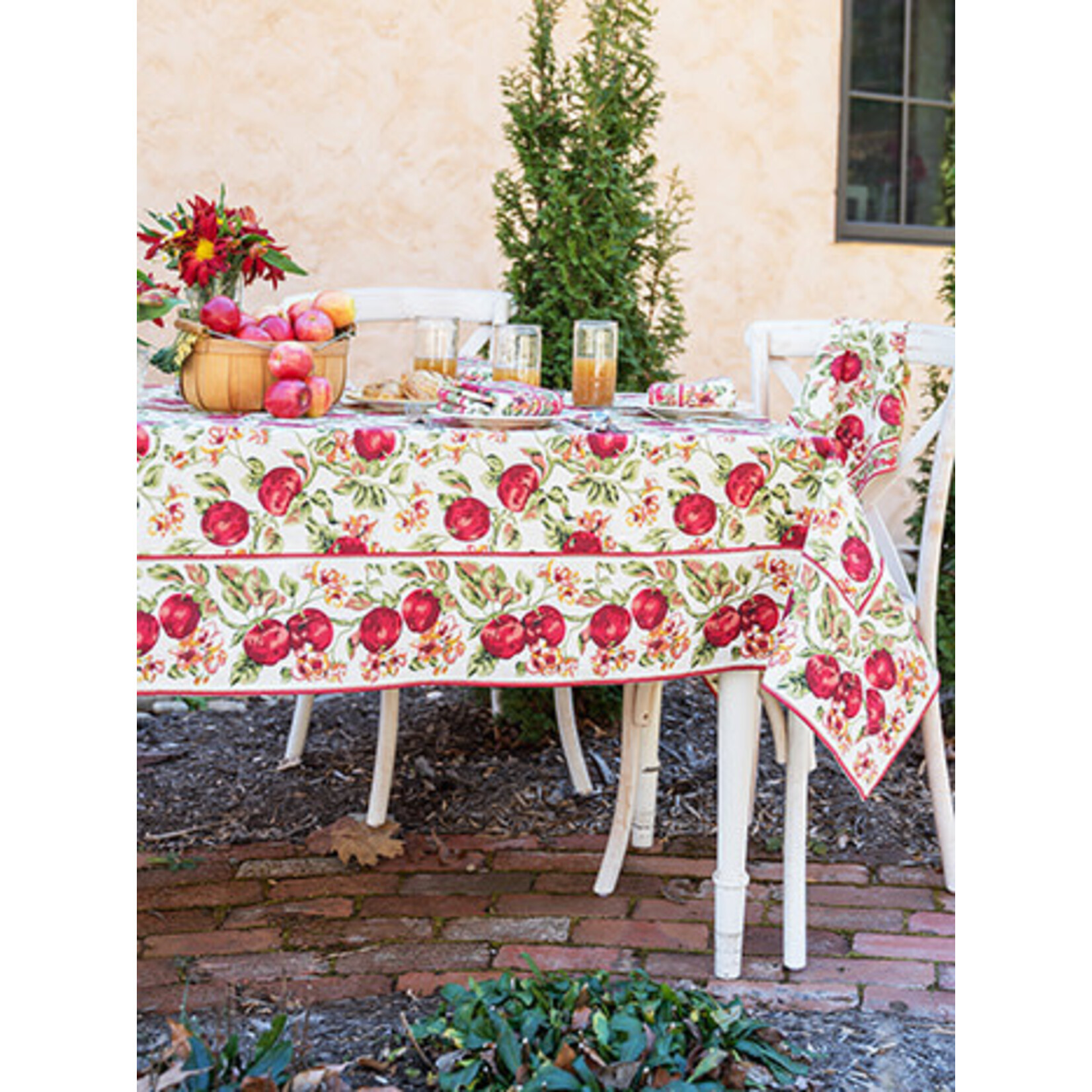 April Cornell Orchard Ecru Tablecloth  36x36