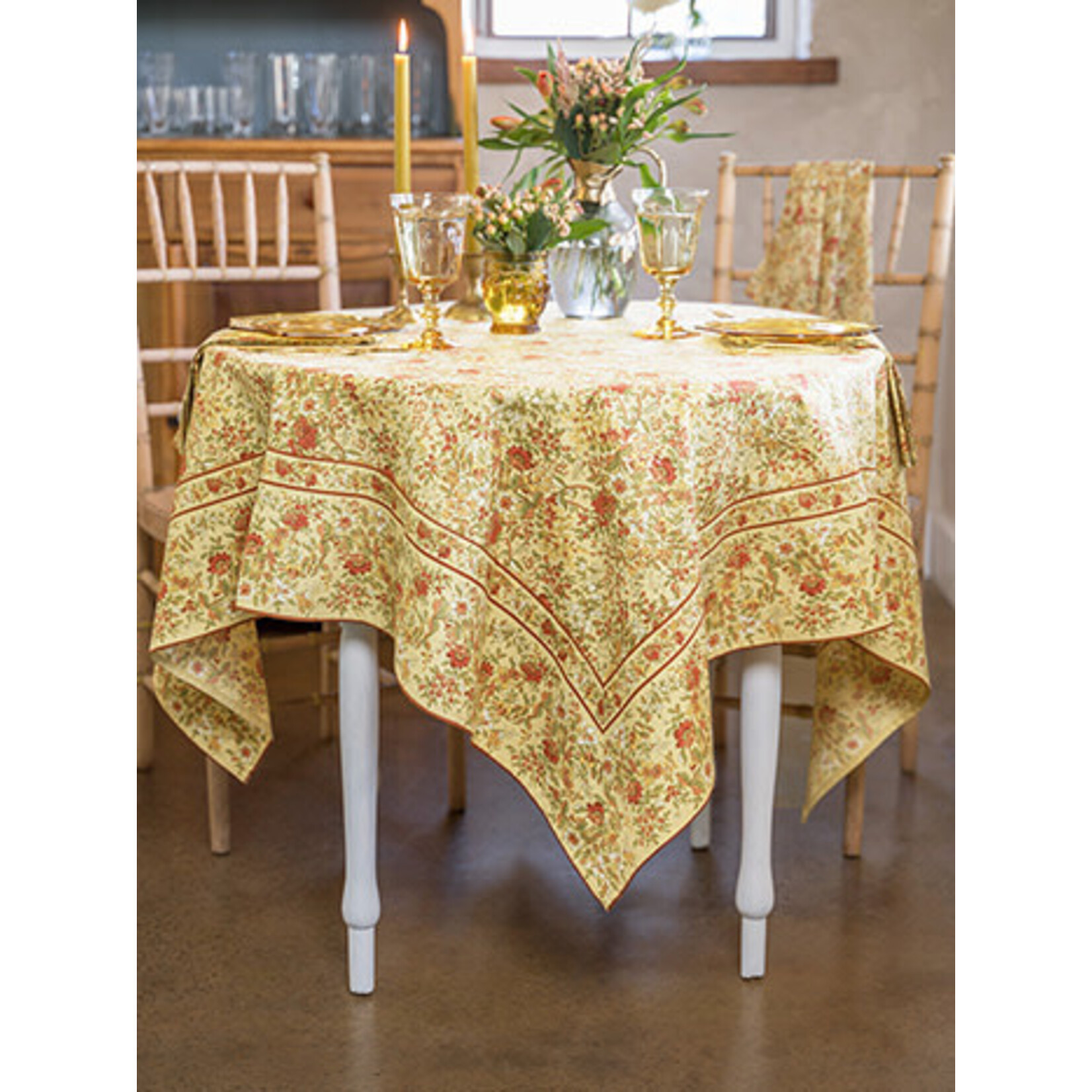 April Cornell Penelope Honey Tablecloth  54x54