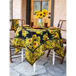 April Cornell Sunflower Valley Black Tablecloth  60x90