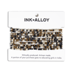 Ink & Alloy Sage Confetti Beaded 10 Strand Stretch Bracelet Black