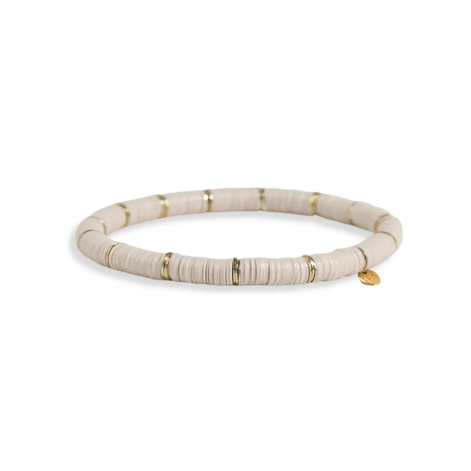 Ink & Alloy Grace half and Half Color block Stretch Bracelet cream