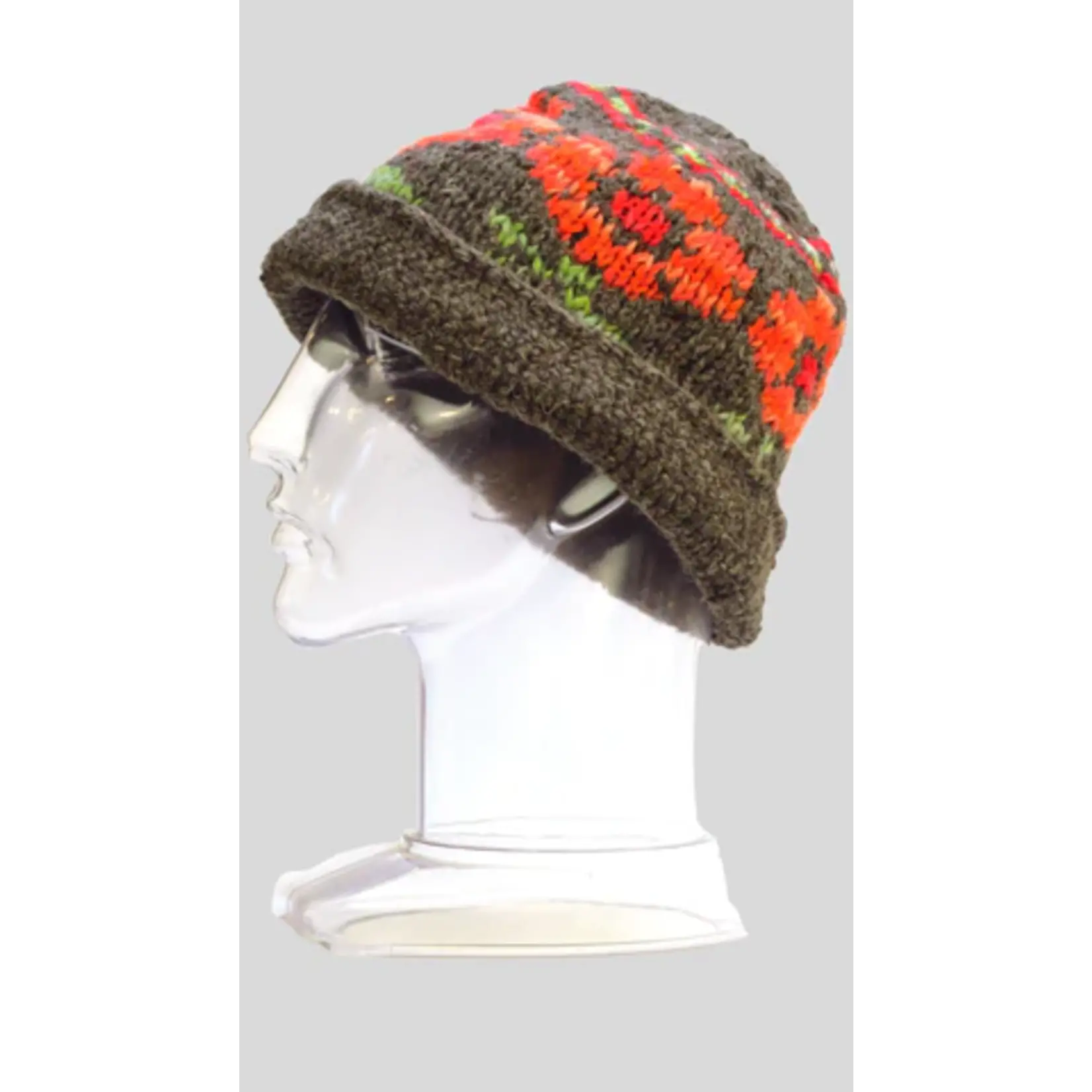 LEOPARDS AND ROSES H330 Brown Hat