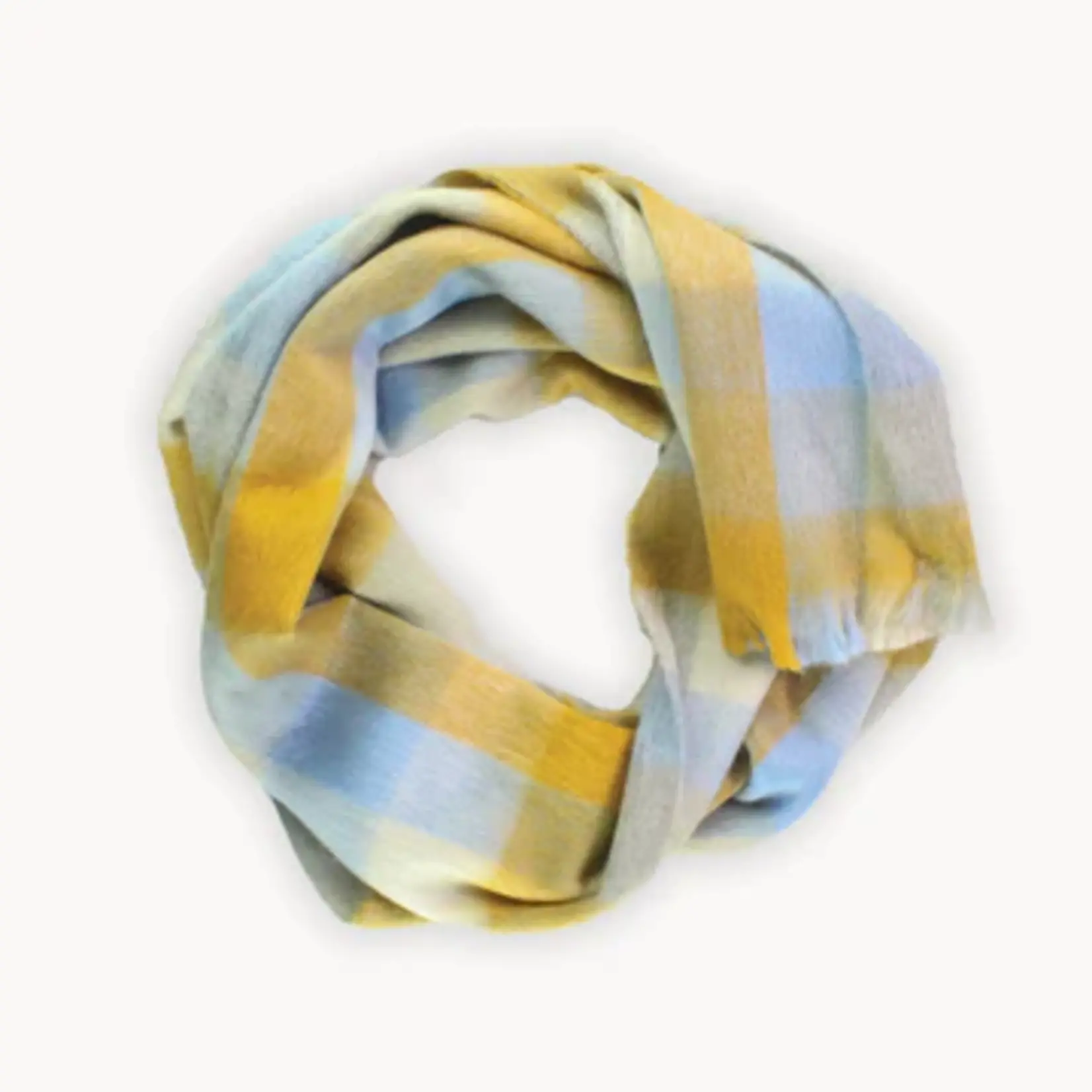 Pokoloko Seamless Scarf - Gold/Blue Check