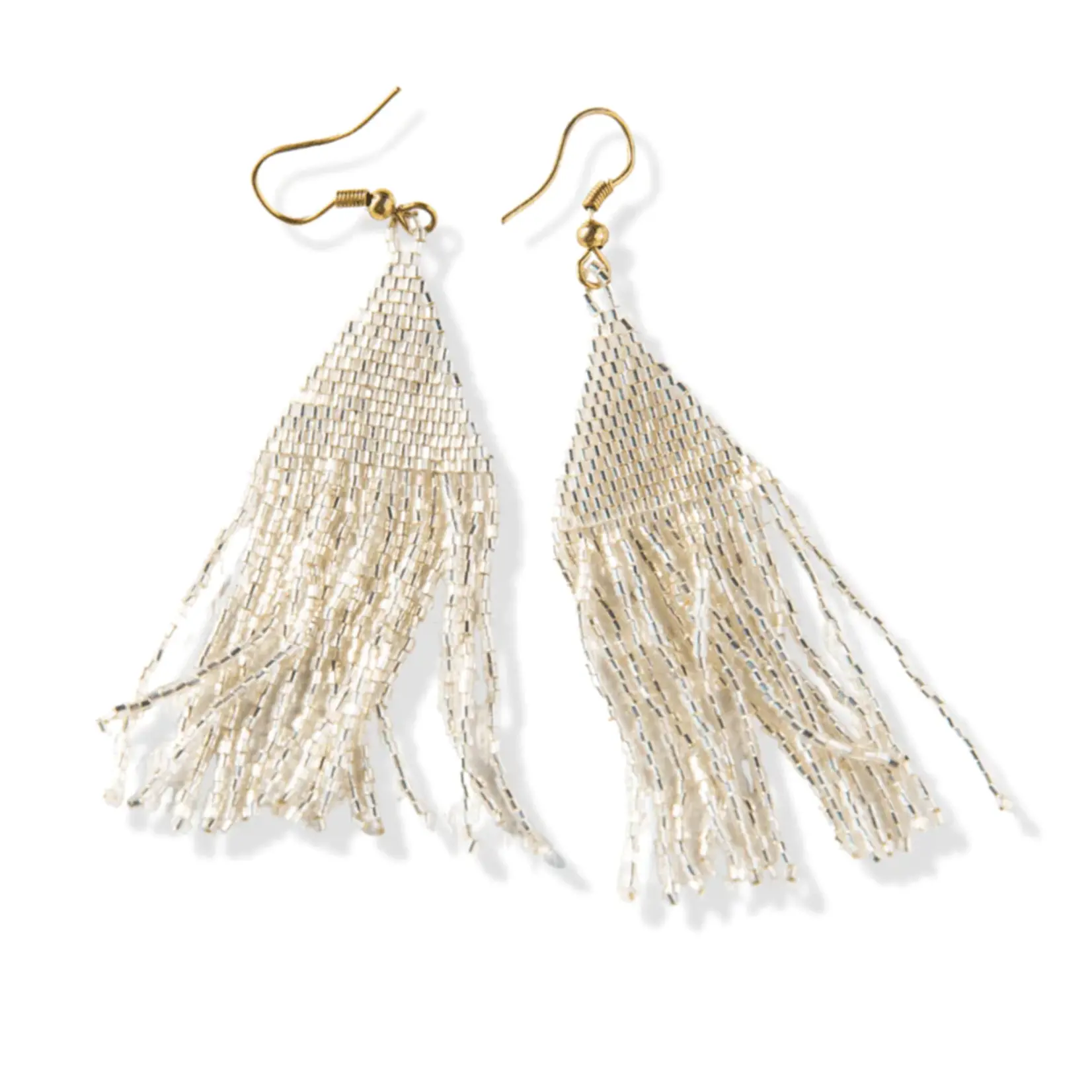 Ink & Alloy Lexie Solid Beaded Fringe earring silver