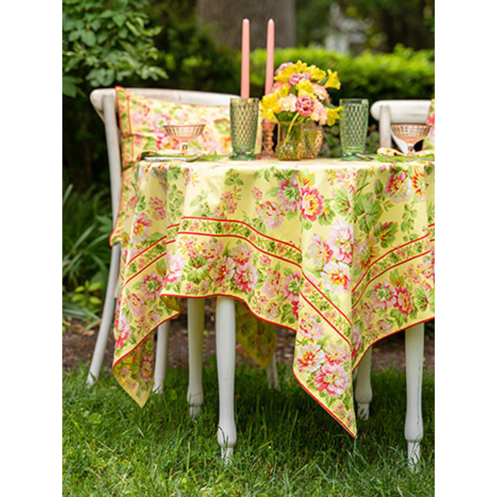 April Cornell Emmaline Tablecloth 54x54 yellow