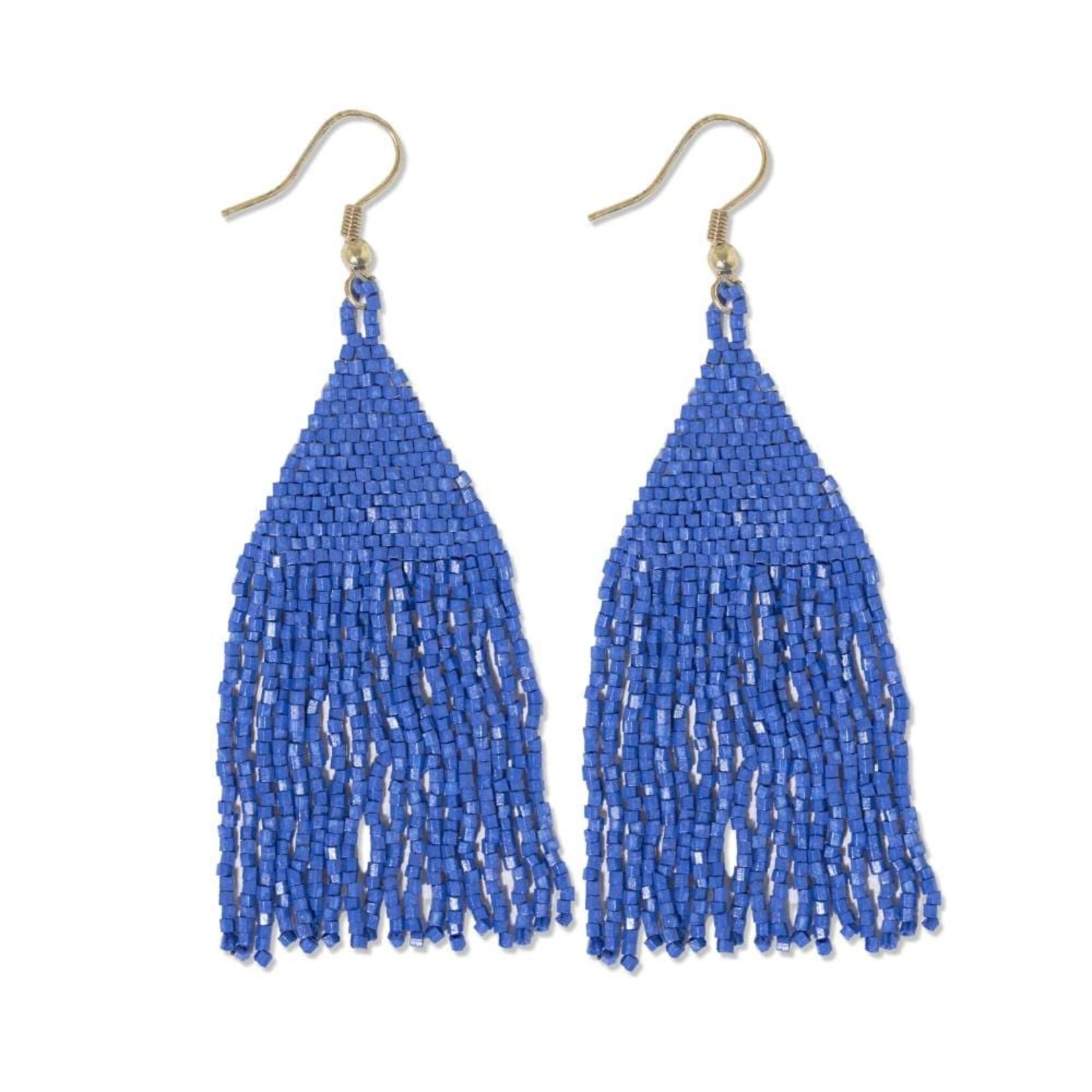 Ink & Alloy Lexie Solid Beaded Fringe earring lapis