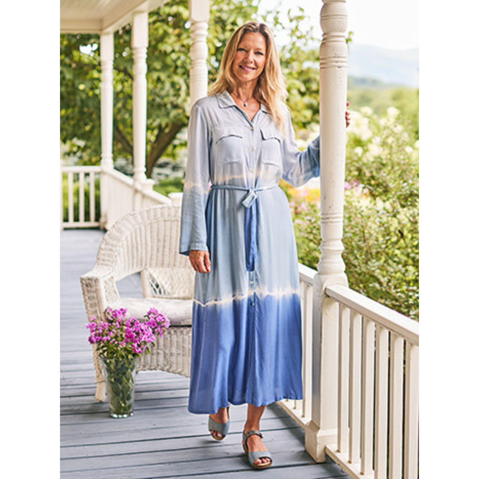 April Cornell Tahiti Shirtdress Pale Blue
