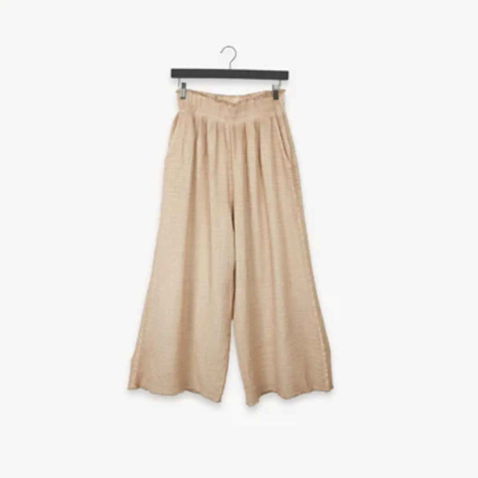 Pokoloko Crinkle Palazzo Pants - One-Sized - Beige