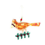 Pilgrim Imports Holly Cardinal ornament